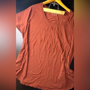 Ava & Viv Burnt Orange Short Sleeve Crew Neck Tee Shirt Top Size 3X EUC